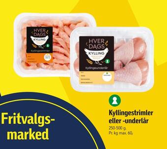 Føtex Kyllingestrimler eller -underlår tilbud