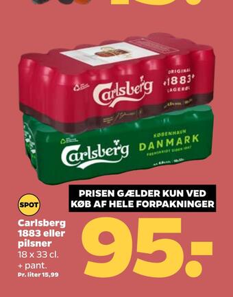 Netto Carlsberg 1883 eller pilsner tilbud