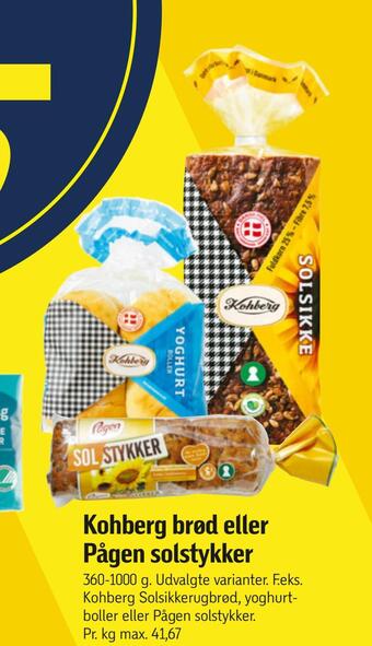 Føtex Kohberg brød eller pågen solstykker tilbud