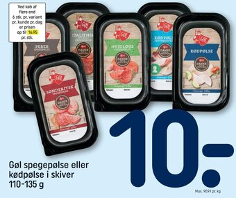 REMA 1000 Gøl spegepølse eller kødpølse i skiver 110-135 g tilbud