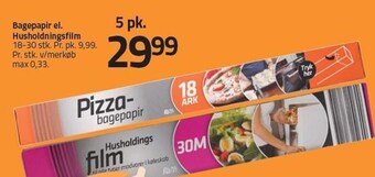 Fleggaard Bagepapir el. husholdningsfilm - 5 pk tilbud