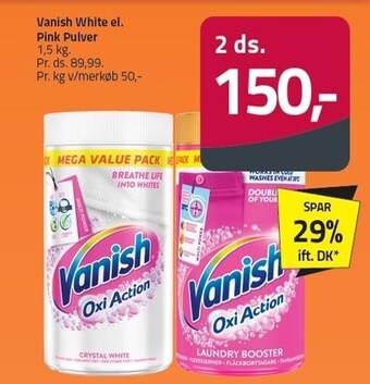 Vanish white el. pink pulver - 2 ds