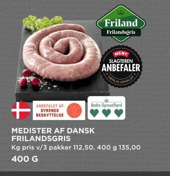 MENY Medister af dansk frilandsgris tilbud