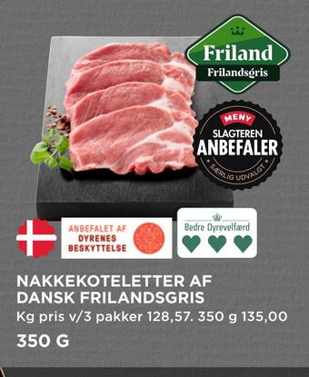 MENY Nakkekoteletter af dansk frilandsgris tilbud