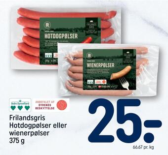 Frilandsgris hotdogpølser eller wienerpølser