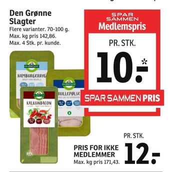 SPAR Den grønne slagter tilbud