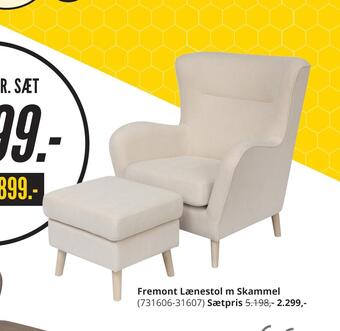 My Home Fremont lænestol m skammel tilbud