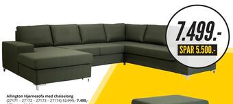 My Home Allington hjørnesofa med chaiselong tilbud