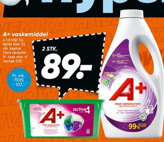 Bilka A+ vaskemiddel-flydende tilbud