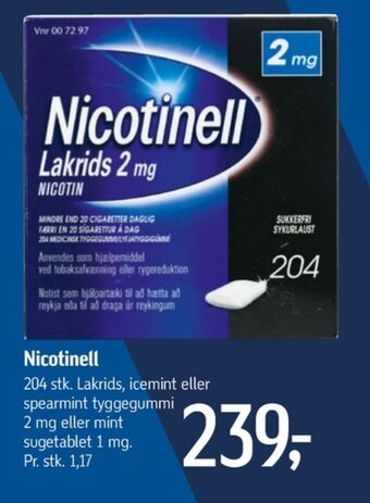 Føtex Nicotinell nikotintyggegummi tilbud