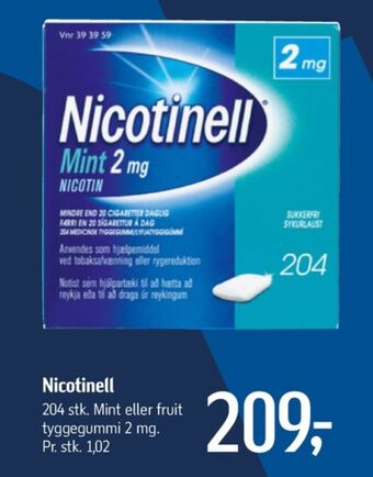 Føtex Nicotinell nikotintyggegummi tilbud