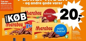SuperBrugsen Marabou chokoladeplade schweizernöt tilbud