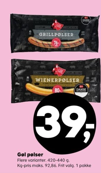 SuperBrugsen Gøl wienerpølser tilbud