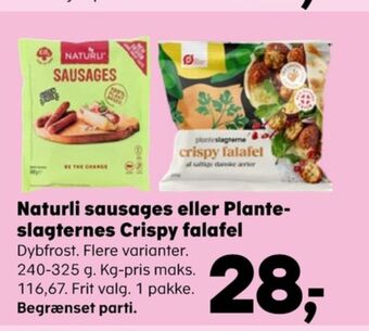 SuperBrugsen Naturli' vegetarpølser tilbud