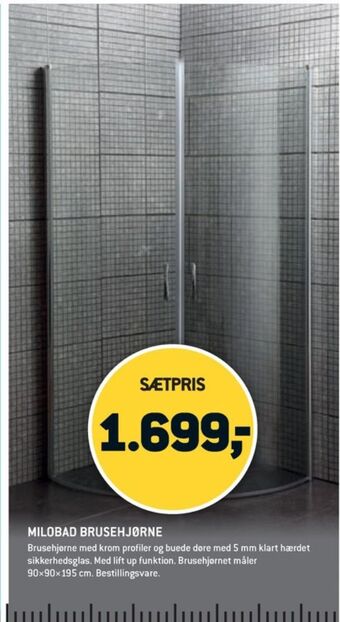 XL-BYG Milobad brusehjørne tilbud