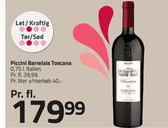 Fleggaard Piccini Barrelaia Toscana tilbud