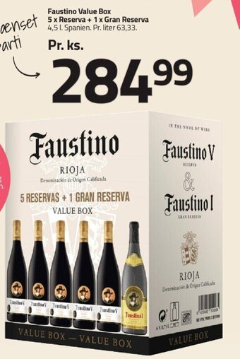 Fleggaard Faustino Value Box 5 x Reserva + 1 x Gran Reserva tilbud