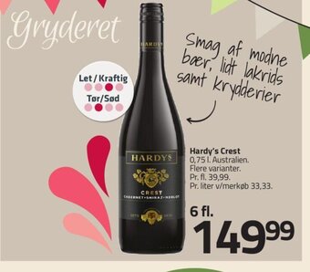 Fleggaard Hardy's Crest 0,75 l. tilbud