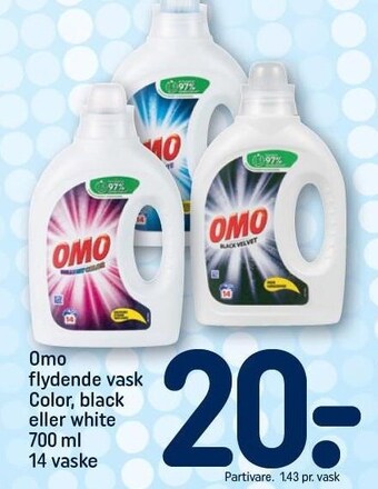 REMA 1000 Omo flydende vask color, black eller white tilbud
