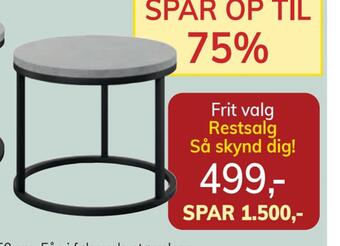 Daells Bolighus Sofaborde i grå fiberbeton tilbud