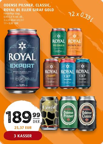 Scandinavian Park Odense pilsner, classic, royal øl eller giraf gold tilbud
