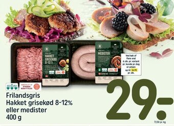 REMA 1000 Frilandsgris Hakket grisekød 8-12% eller medister tilbud