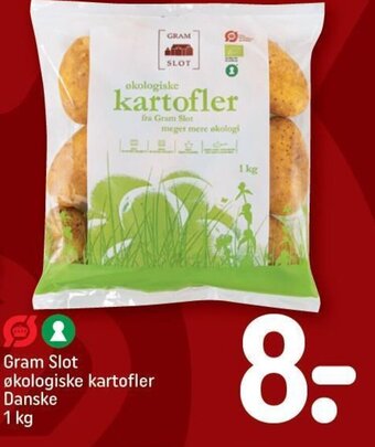 REMA 1000 Gram Slot økologiske kartofler Danske 1 kg tilbud