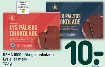 REMA 1000 REMA 1000 pålægschokolade Lys eller mørk tilbud