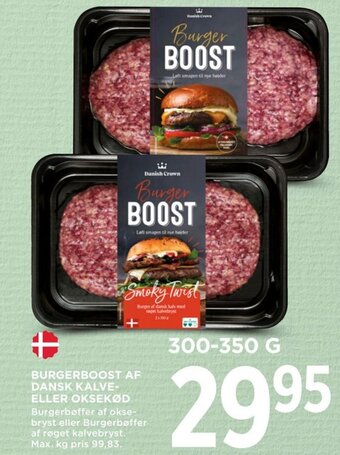 MENY BURGERBOOST AF DANSK KALVE-ELLER OKSEKØD tilbud