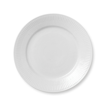 Kop & Kande Royal copenhagen hvid riflet tallerken 22 cm tilbud