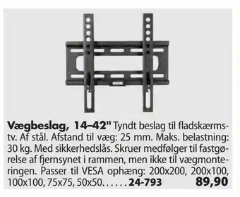 Biltema Vægbeslag, 14-42" tilbud