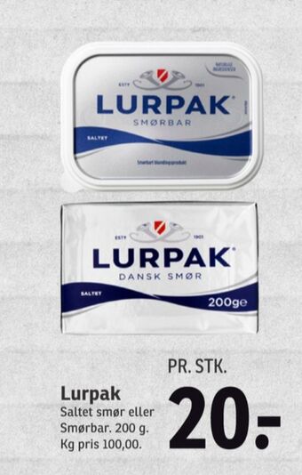 SPAR Lurpak smør saltet tilbud