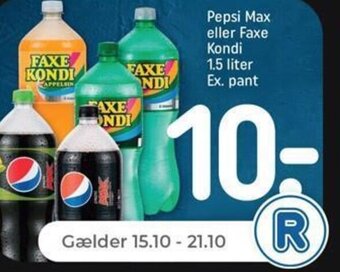 Pepsi Max eller Faxe Kondi 1.5 liter