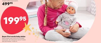 Kvickly Bayer First words baby dukke tilbud