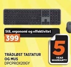 Power Trådløst tastatur og mus tilbud