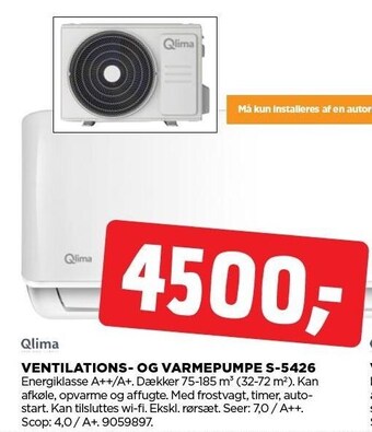 jem & fix Ventilations- og varmepumpe s-5426 tilbud