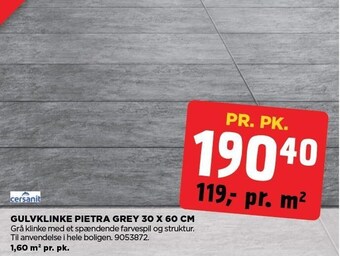jem & fix Cersanit gulvklinke pietra grey tilbud