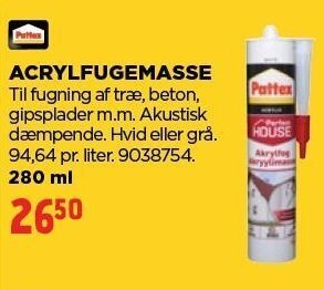 jem & fix Pattex acrylfugemasse tilbud
