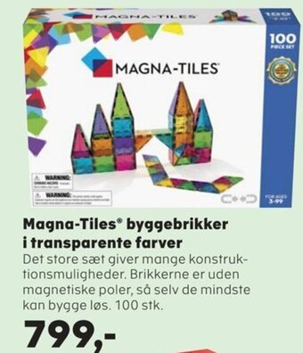 Kvickly Magna-Tiles® byggebrikker i transparente farver tilbud