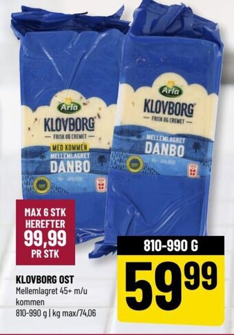 Løvbjerg KLOVBORG OST tilbud