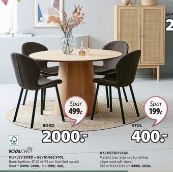 JYSK Royal oak spisebord tilbud