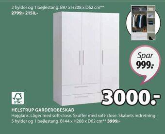 JYSK Ukendt garderobeskab tilbud
