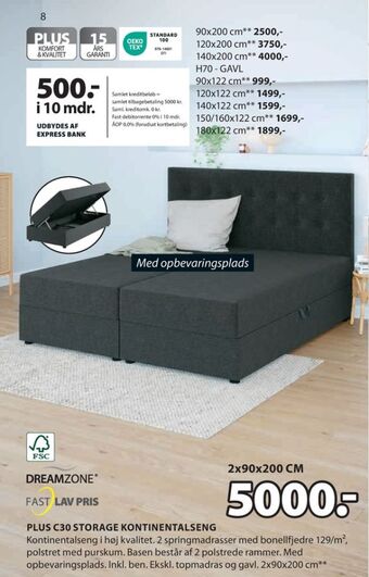 JYSK Dreamzone kontinentalseng tilbud