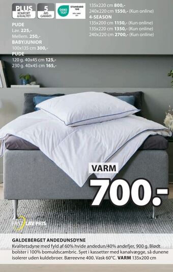 JYSK Ukendt dyne tilbud