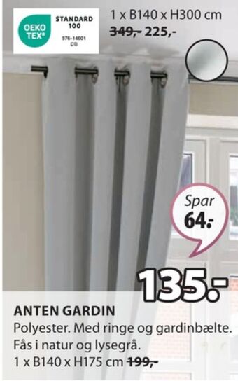 JYSK Ukendt gardin tilbud