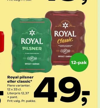 Coop 365 Royal pilsner eller classic tilbud