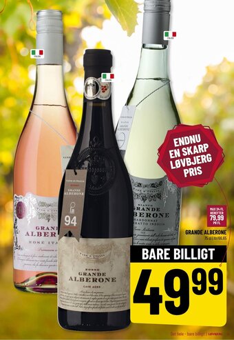 Løvbjerg GRANDE ALBERONE 75 cl tilbud