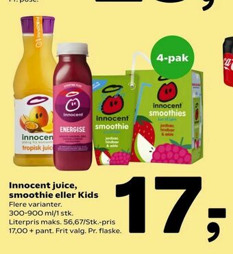 Innocent juice, smoothie eller Kids