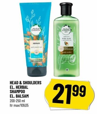 Løvbjerg HEAD & SHOULDERS EL. HERBAL SHAMPOO EL. BALSAM tilbud