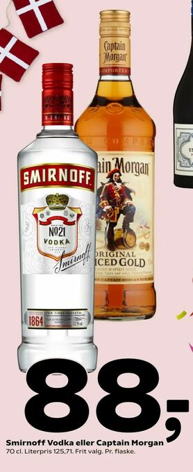 Coop 365 Smirnoff Vodka eller Captain Morgan tilbud
